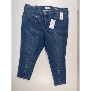 Skinnygirl Dark Blue Skinny Jeans with Studded Side Detail